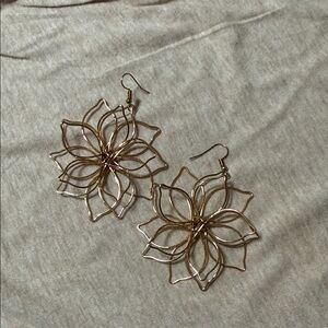 Elegant Gold Flower Earrings
